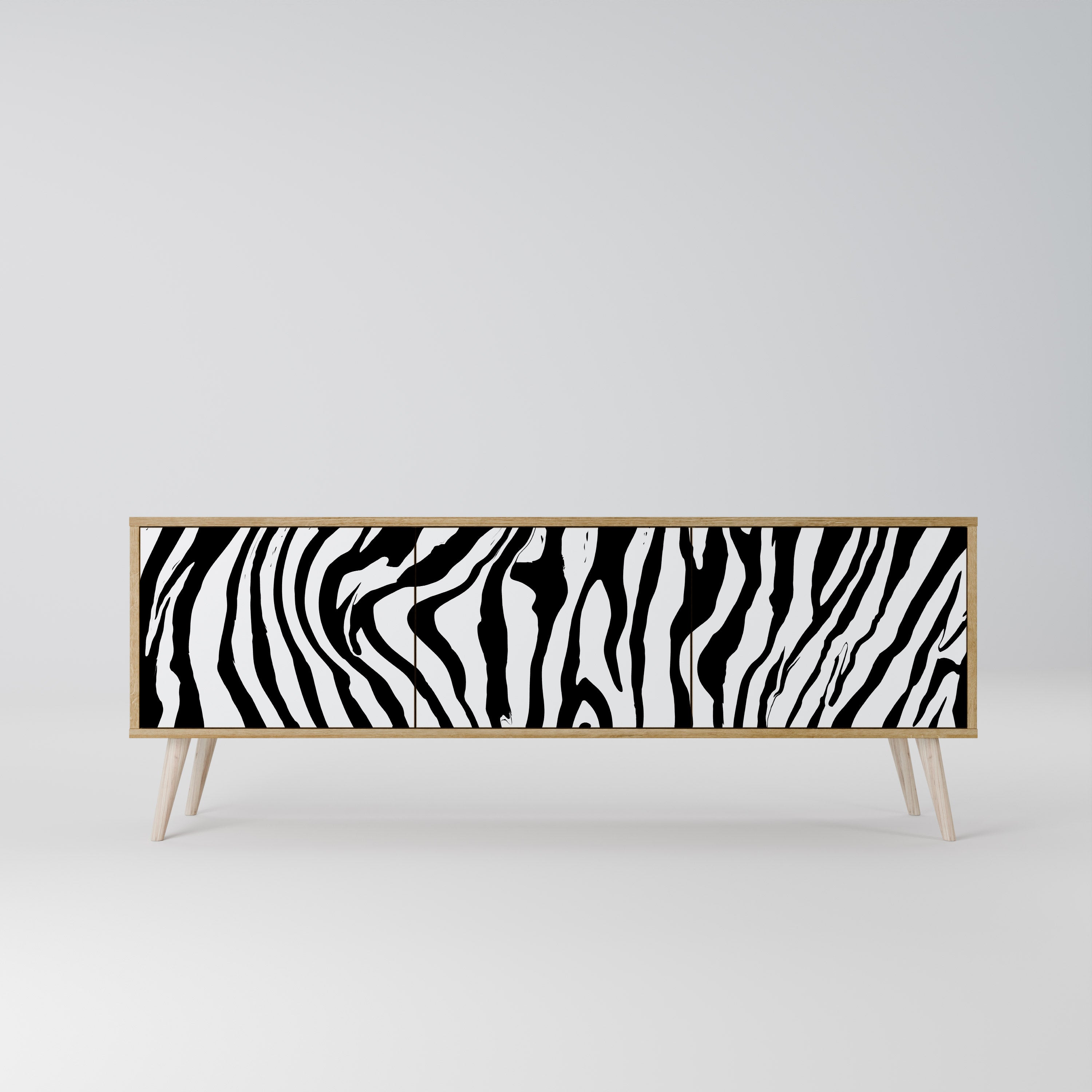 SPLENDID ZEBRA Třídveřový TV stolek