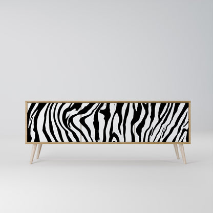 SPLENDID ZEBRA Třídveřový TV stolek