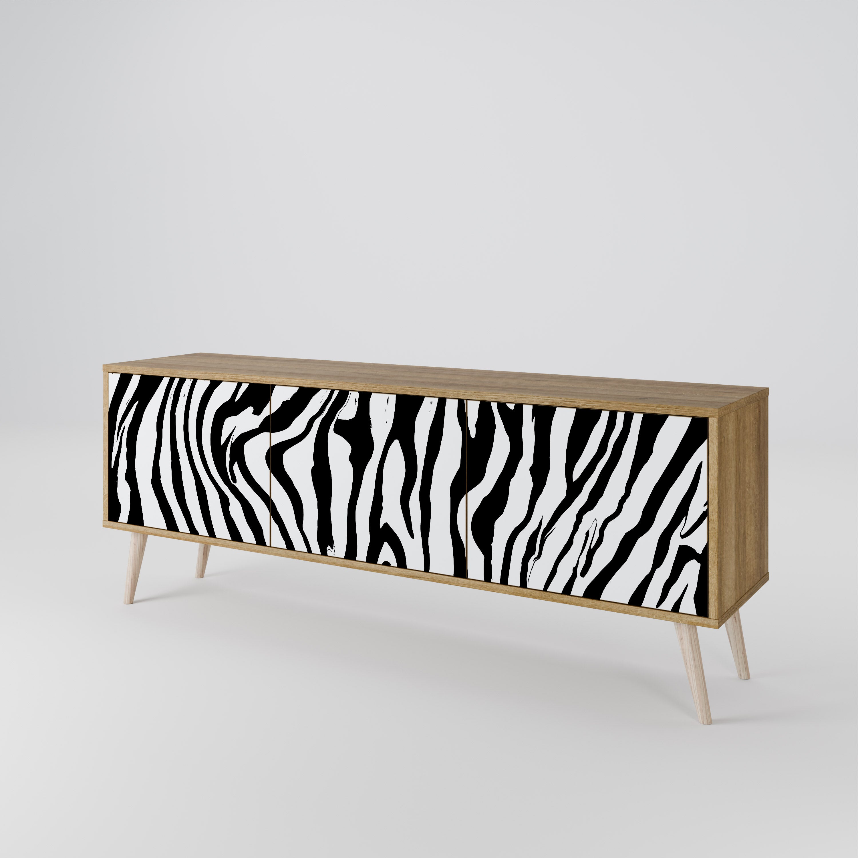 SPLENDID ZEBRA Třídveřový TV stolek