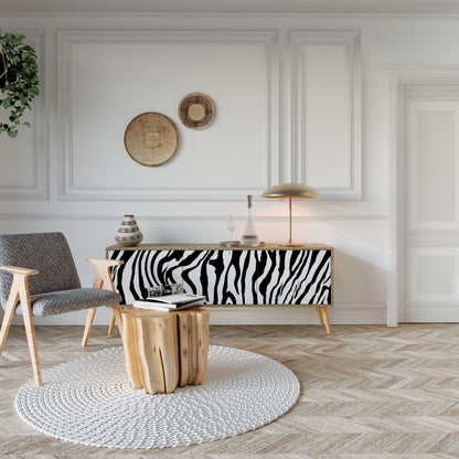 SPLENDID ZEBRA Třídveřový TV stolek