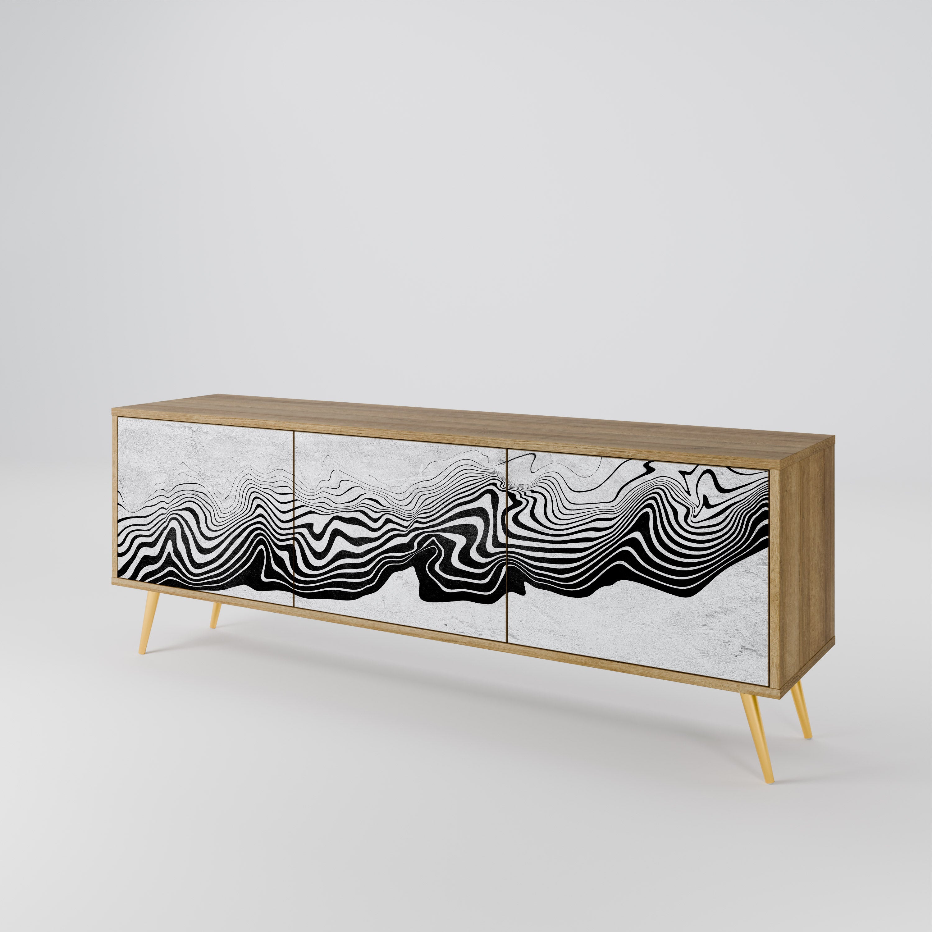 MONOCHROME MIRAGE Třídveřový TV stolek