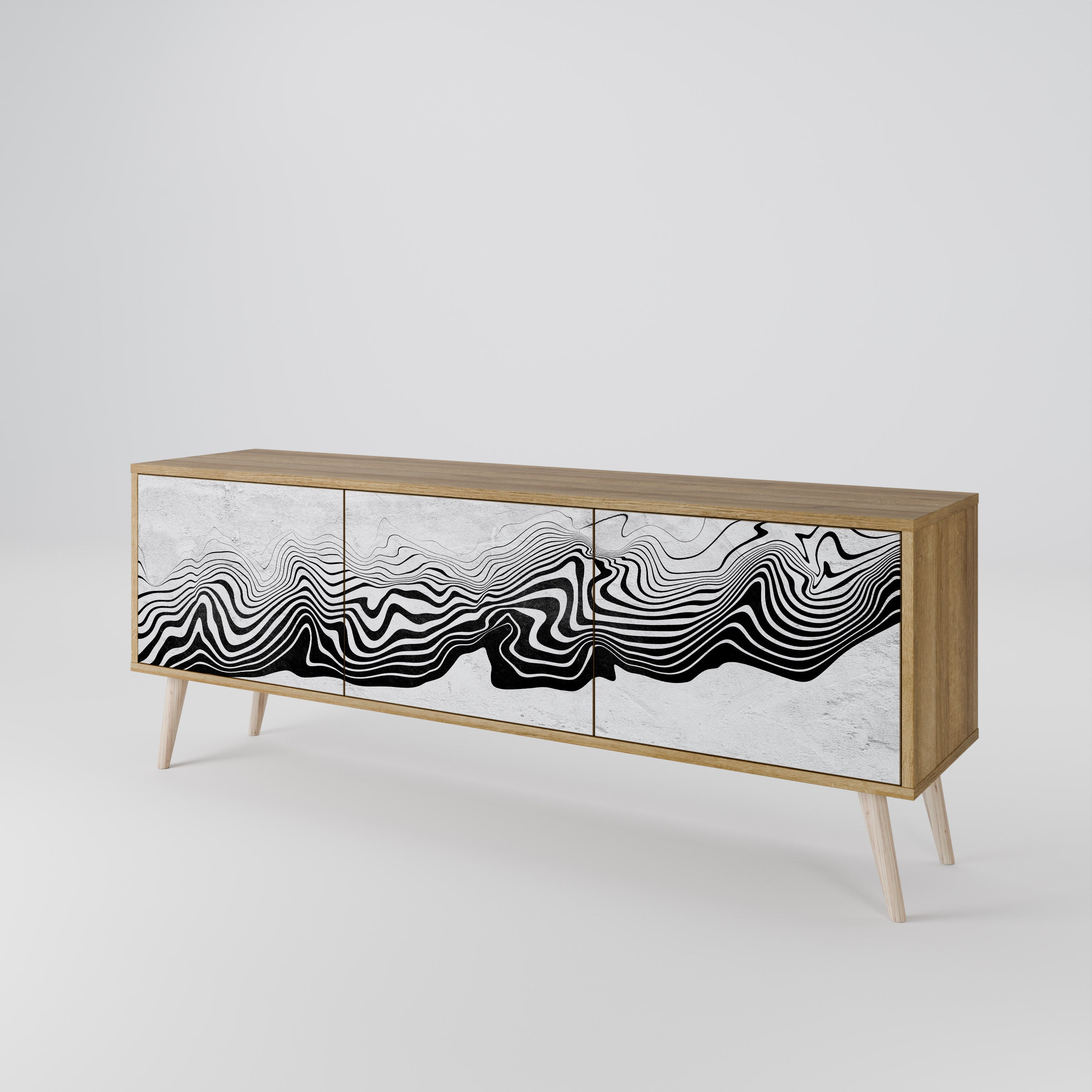MONOCHROME MIRAGE Třídveřový TV stolek