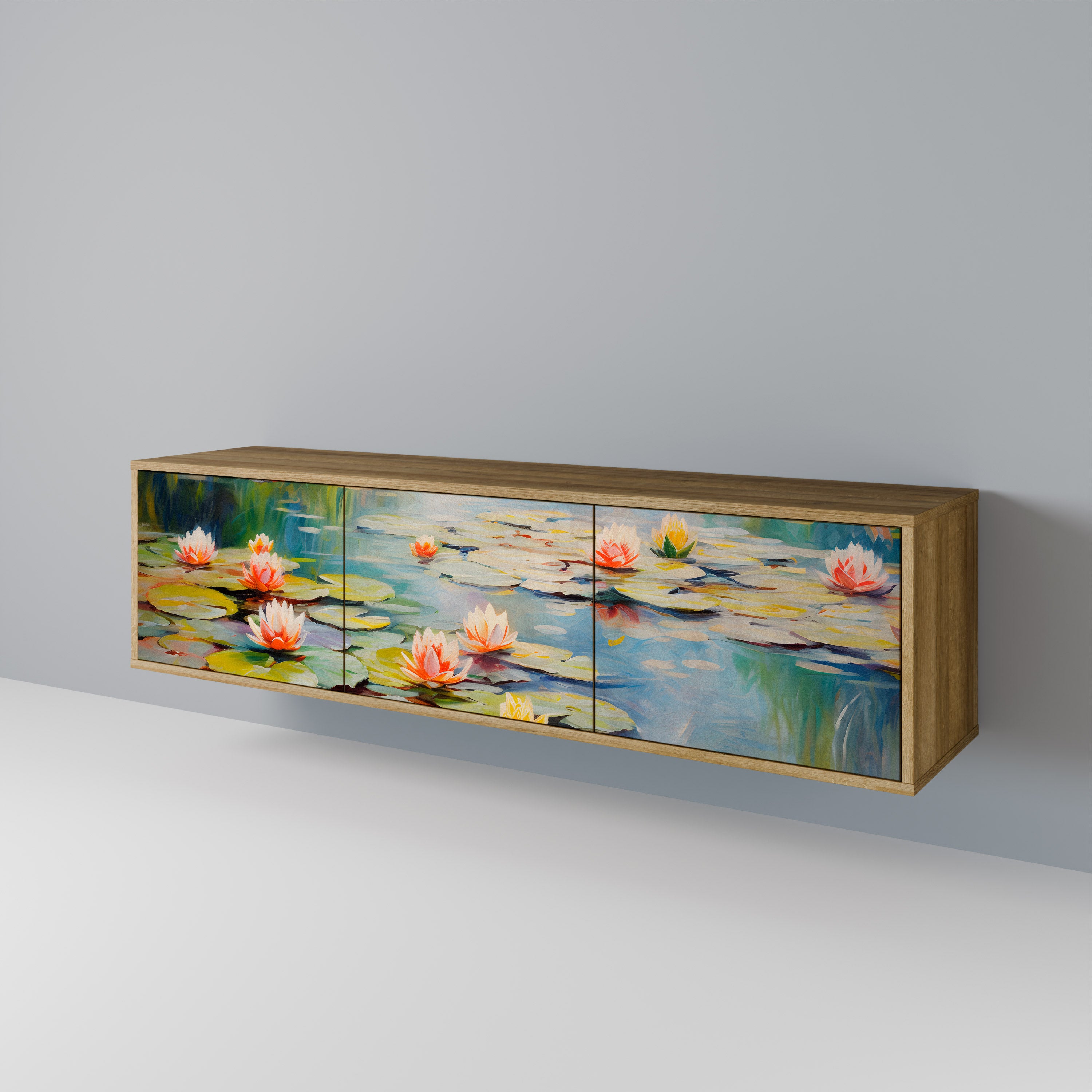 BLOOMING WATERS Třídveřový TV stolek