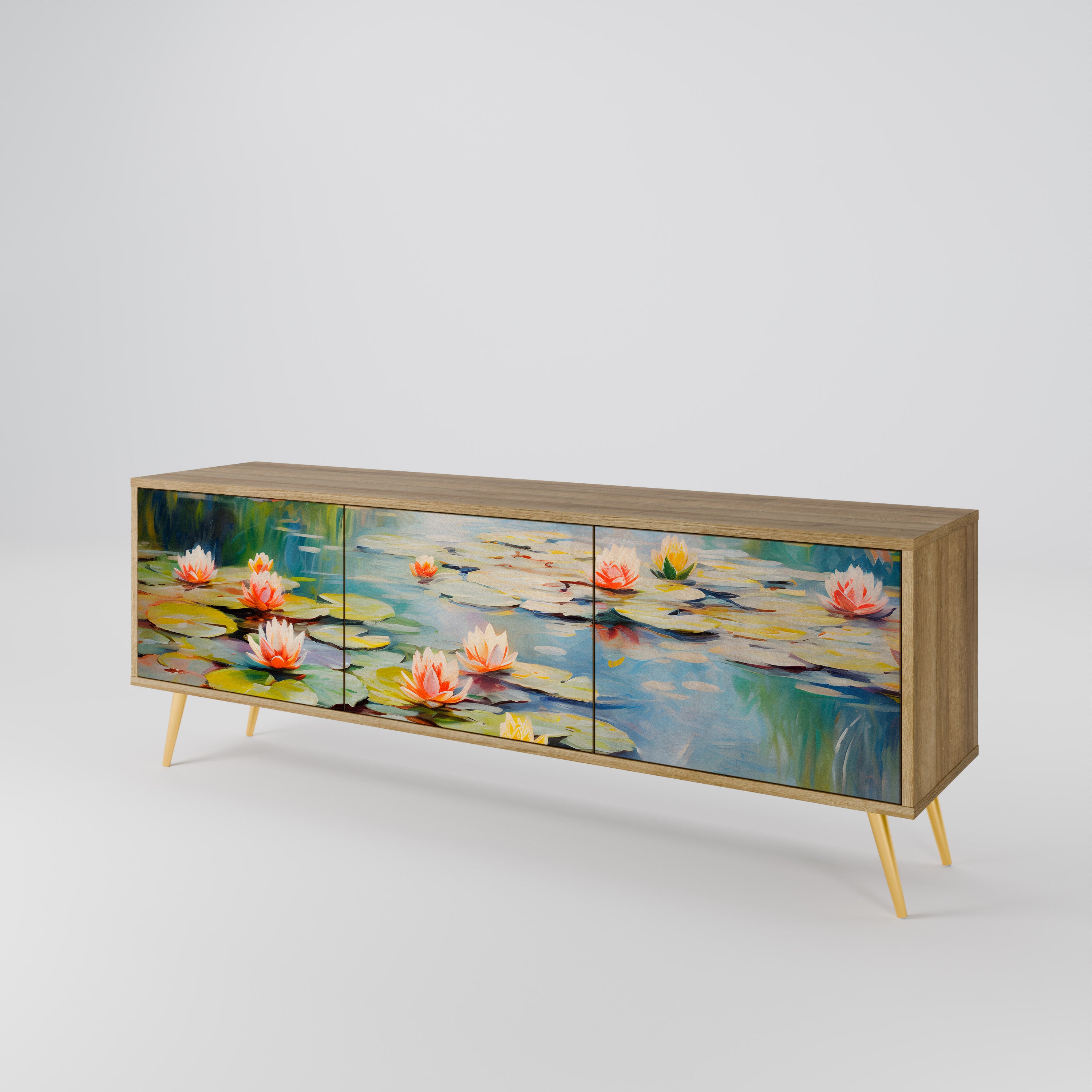 BLOOMING WATERS Třídveřový TV stolek