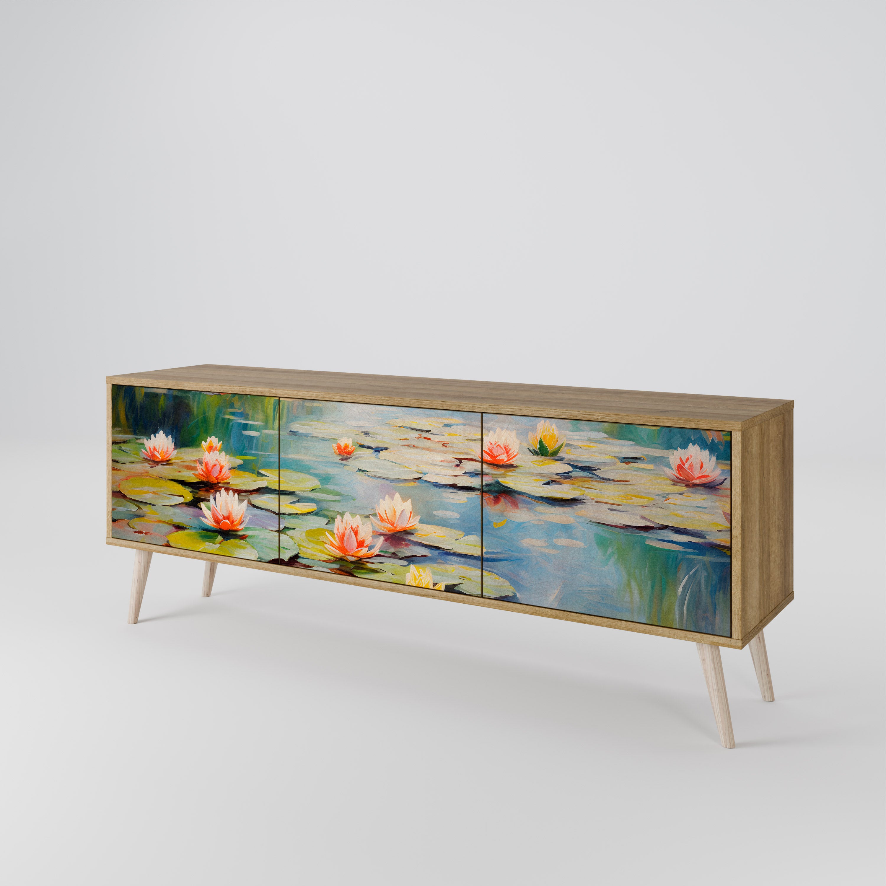BLOOMING WATERS Třídveřový TV stolek