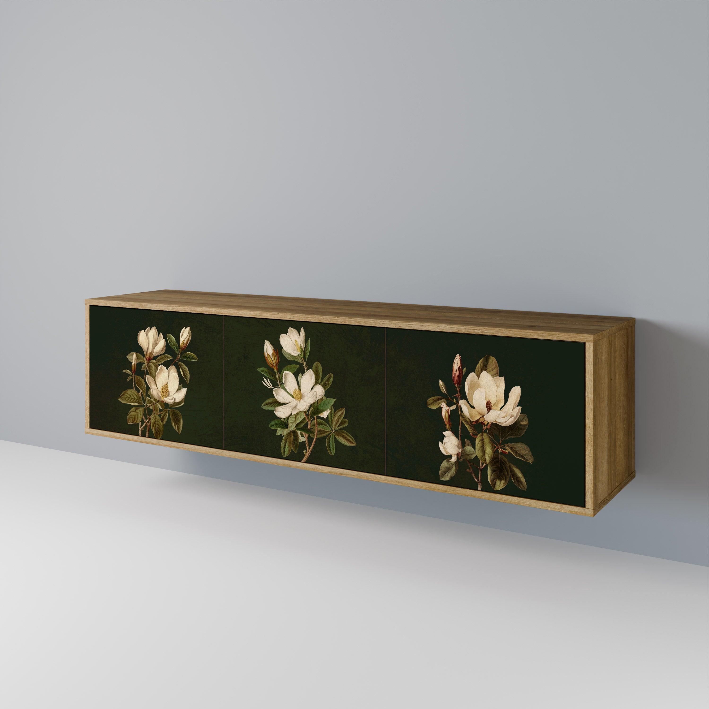 FLORAL NOIR Třídveřový TV stolek