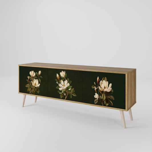 FLORAL NOIR Třídveřový TV stolek