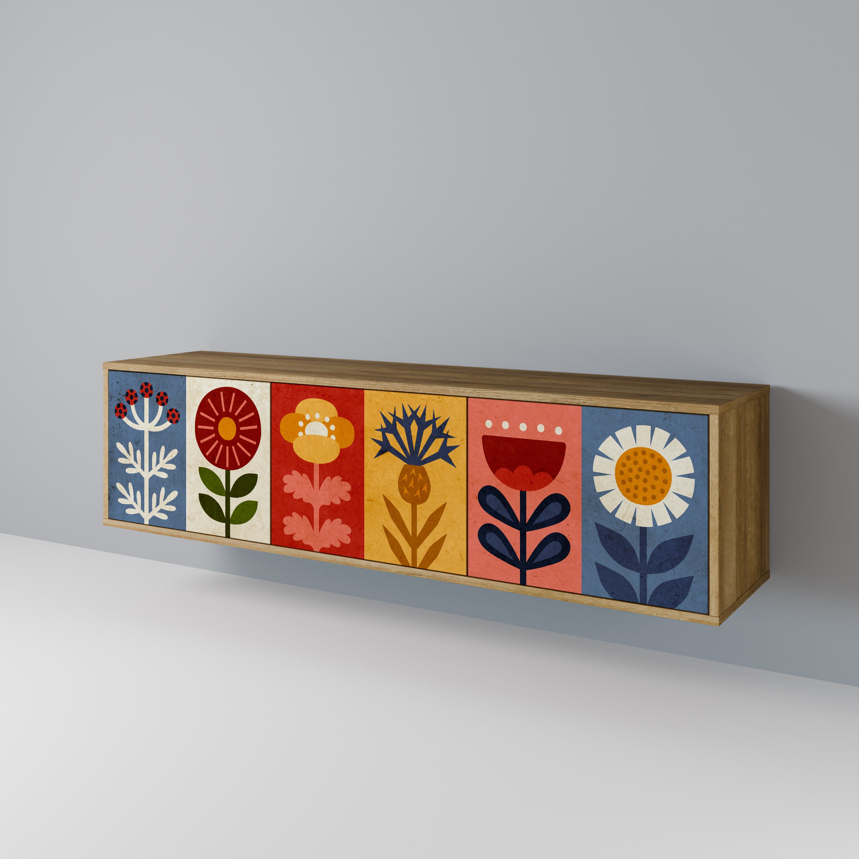 SCANDIC FLOWERET 3-Door TV Cabinet