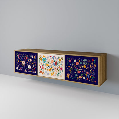 FLORAL COMBINATION Třídveřový TV stolek