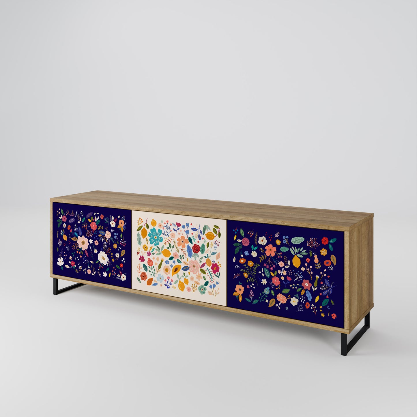 FLORAL COMBINATION Třídveřový TV stolek