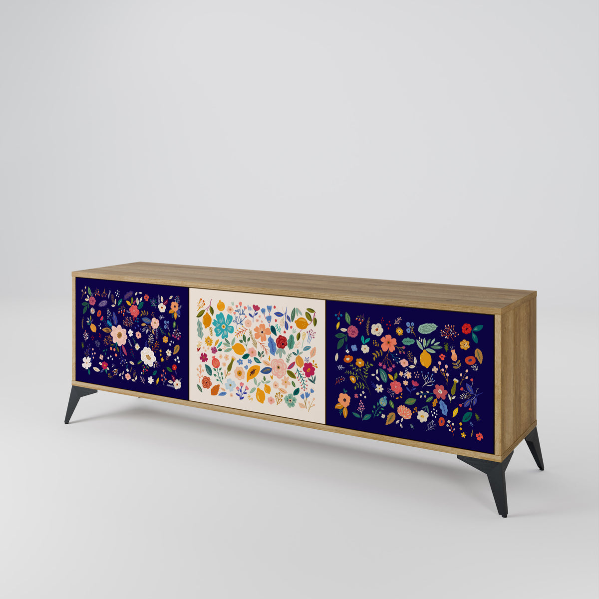 FLORAL COMBINATION Třídveřový TV stolek