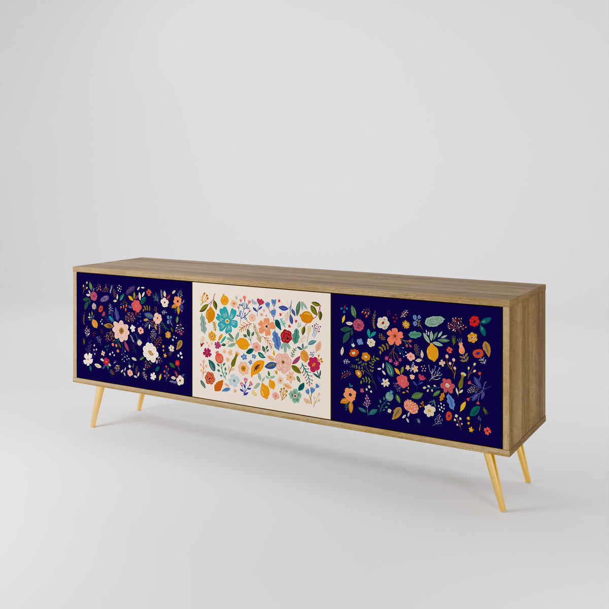 FLORAL COMBINATION Třídveřový TV stolek