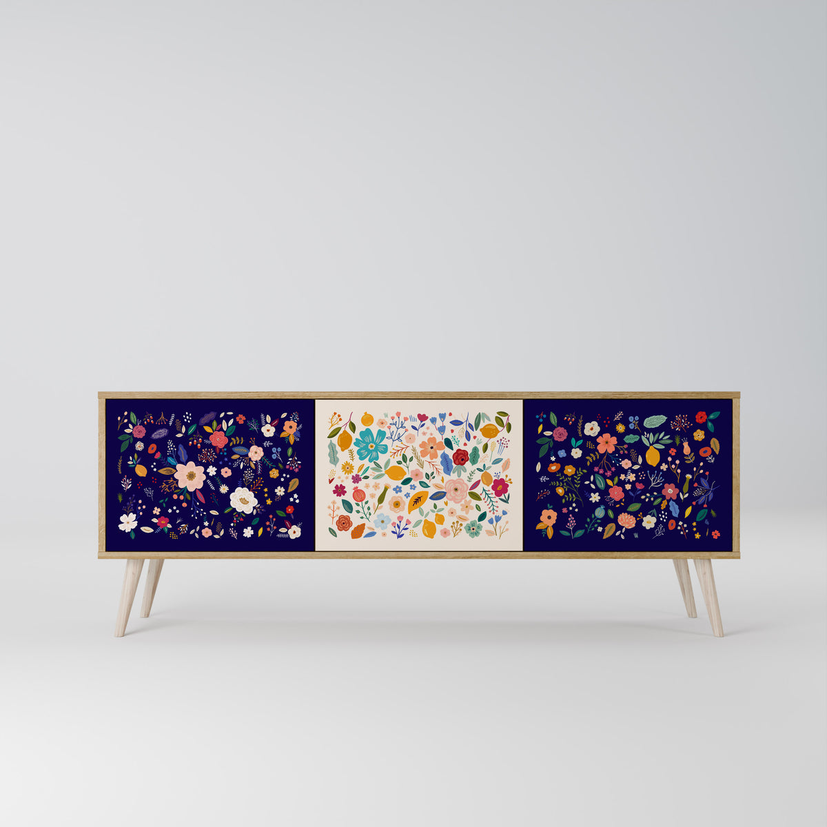 FLORAL COMBINATION Třídveřový TV stolek