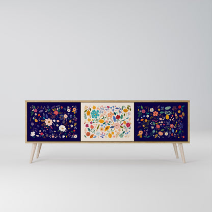 FLORAL COMBINATION Třídveřový TV stolek