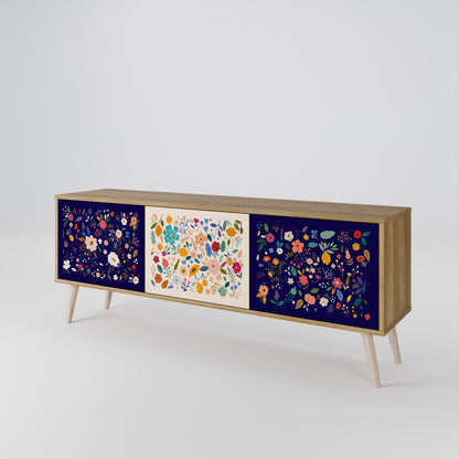 FLORAL COMBINATION Třídveřový TV stolek