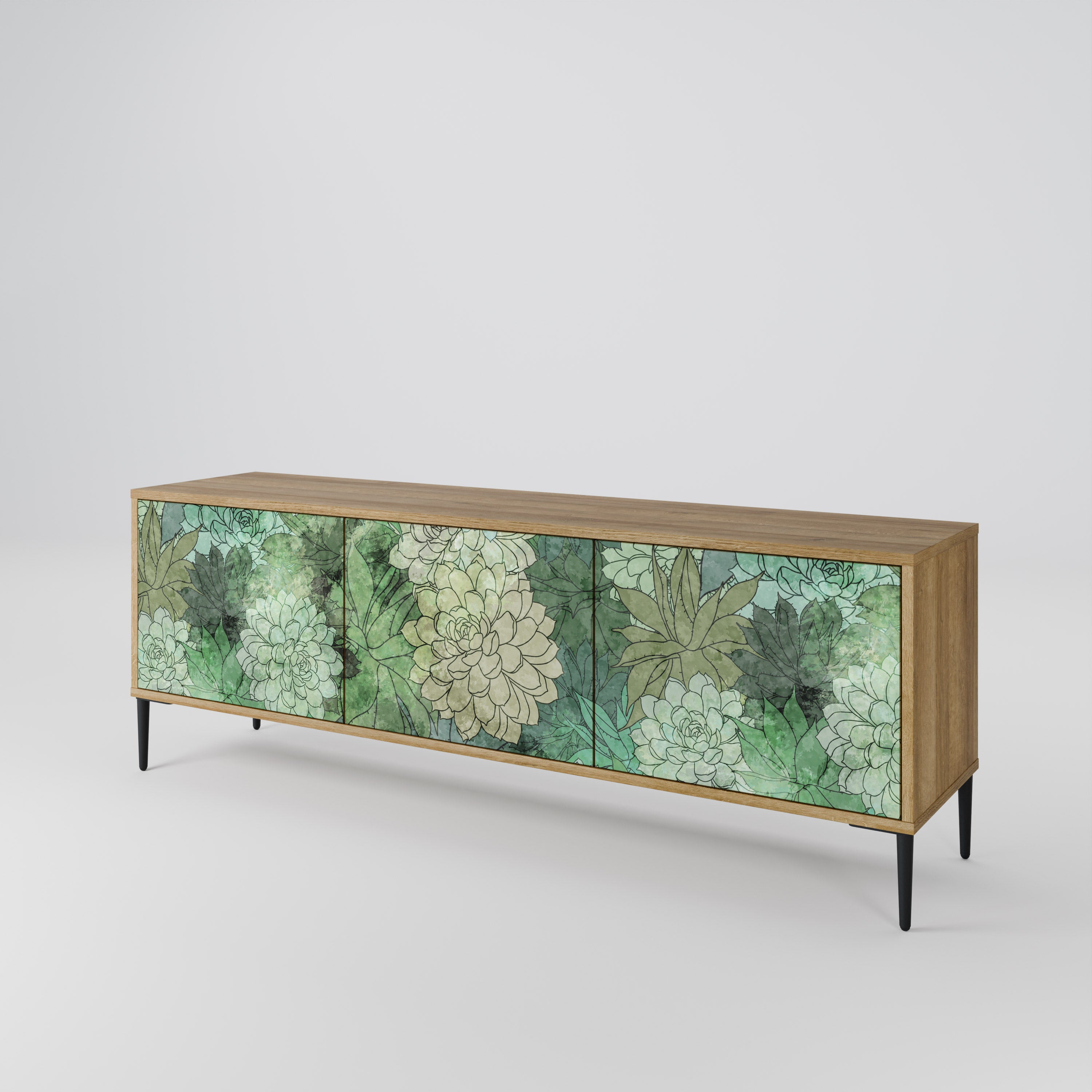SUCCULENT CLUSTER 3-Door TV Cabinet