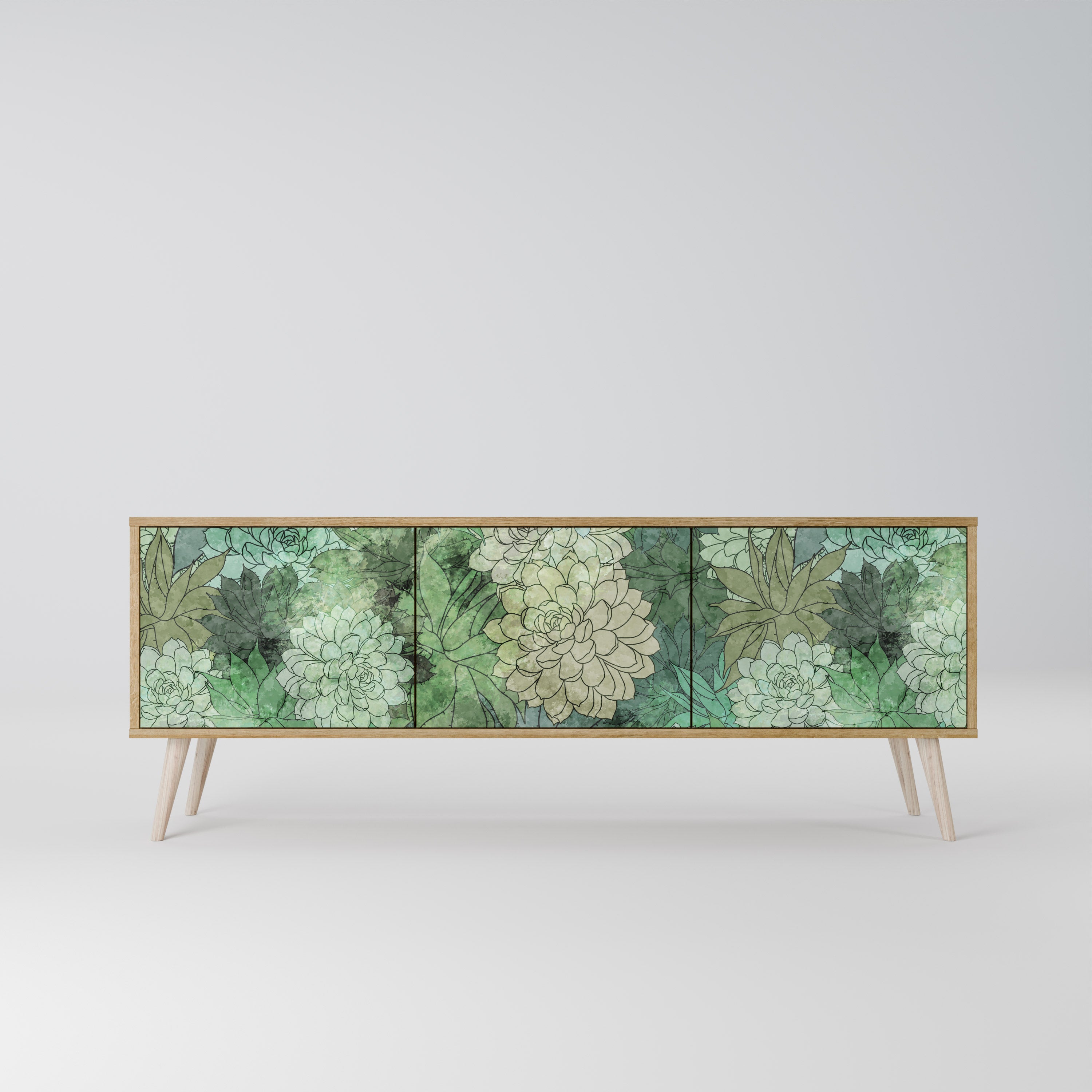 SUCCULENT CLUSTER 3-Door TV Cabinet