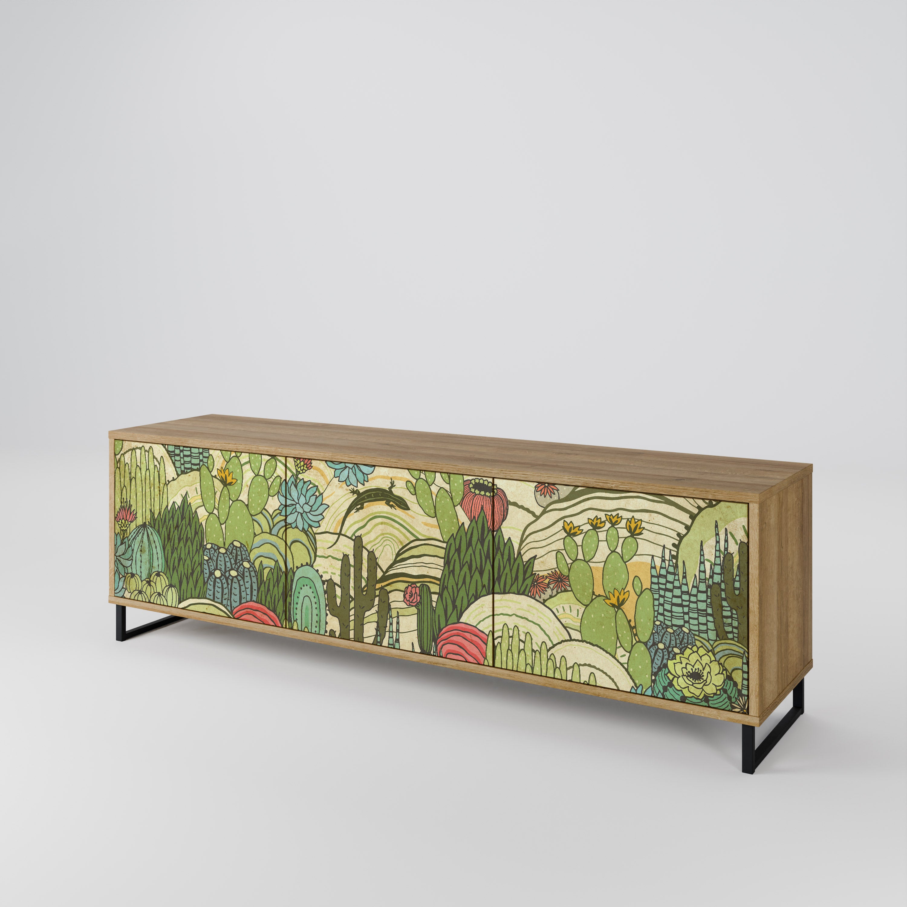 SUCCULENTS KALEIDOSCOPE 3-Door TV Cabinet