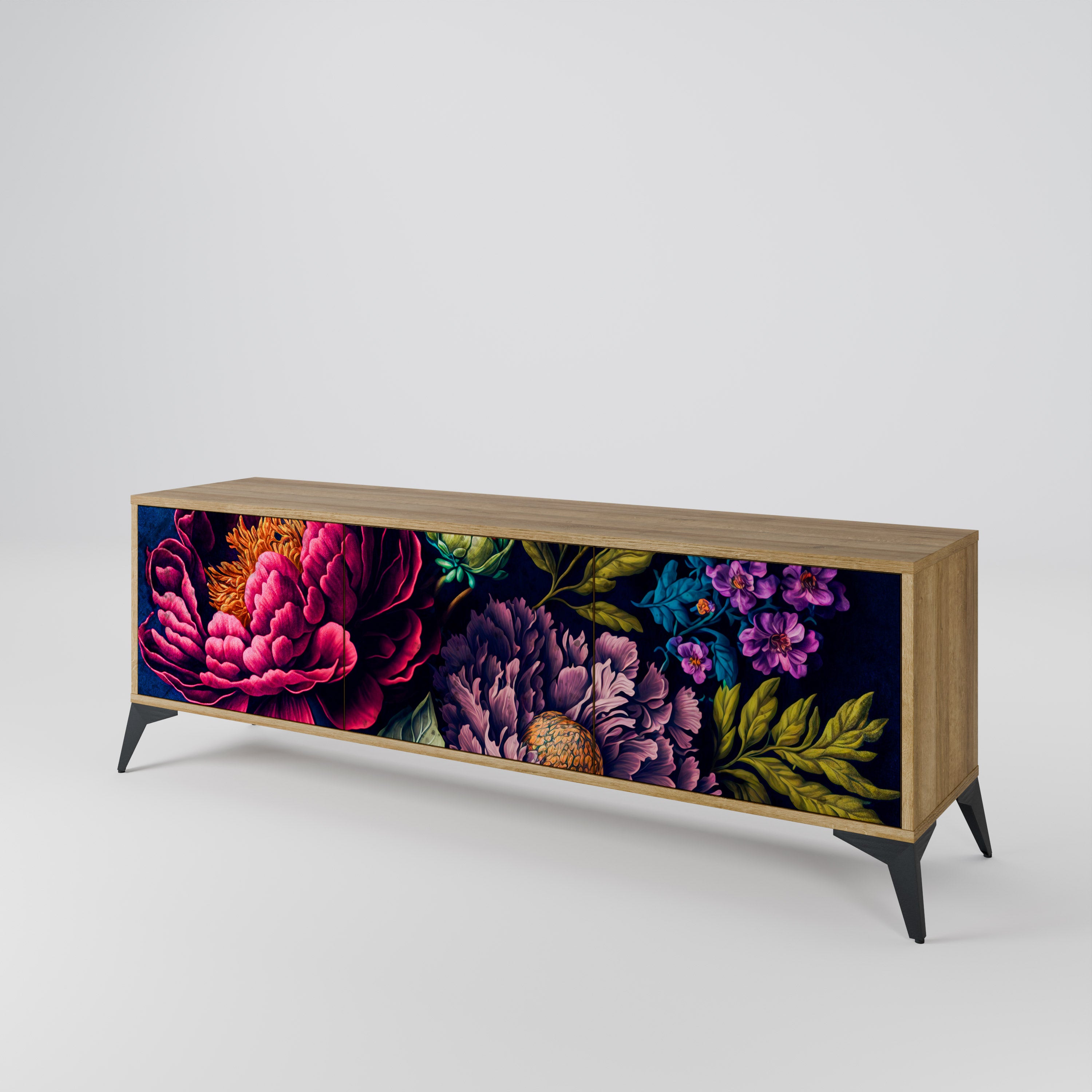BLOOMING ELEGANCE 3-Door TV Cabinet