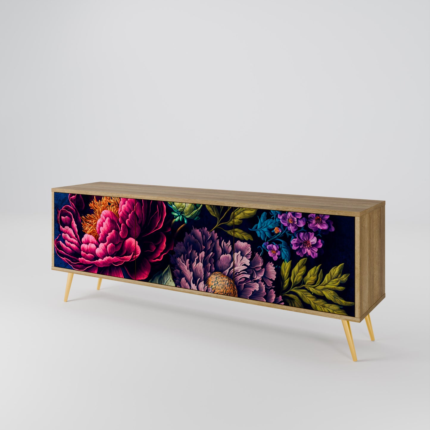 BLOOMING ELEGANCE Třídveřový TV stolek