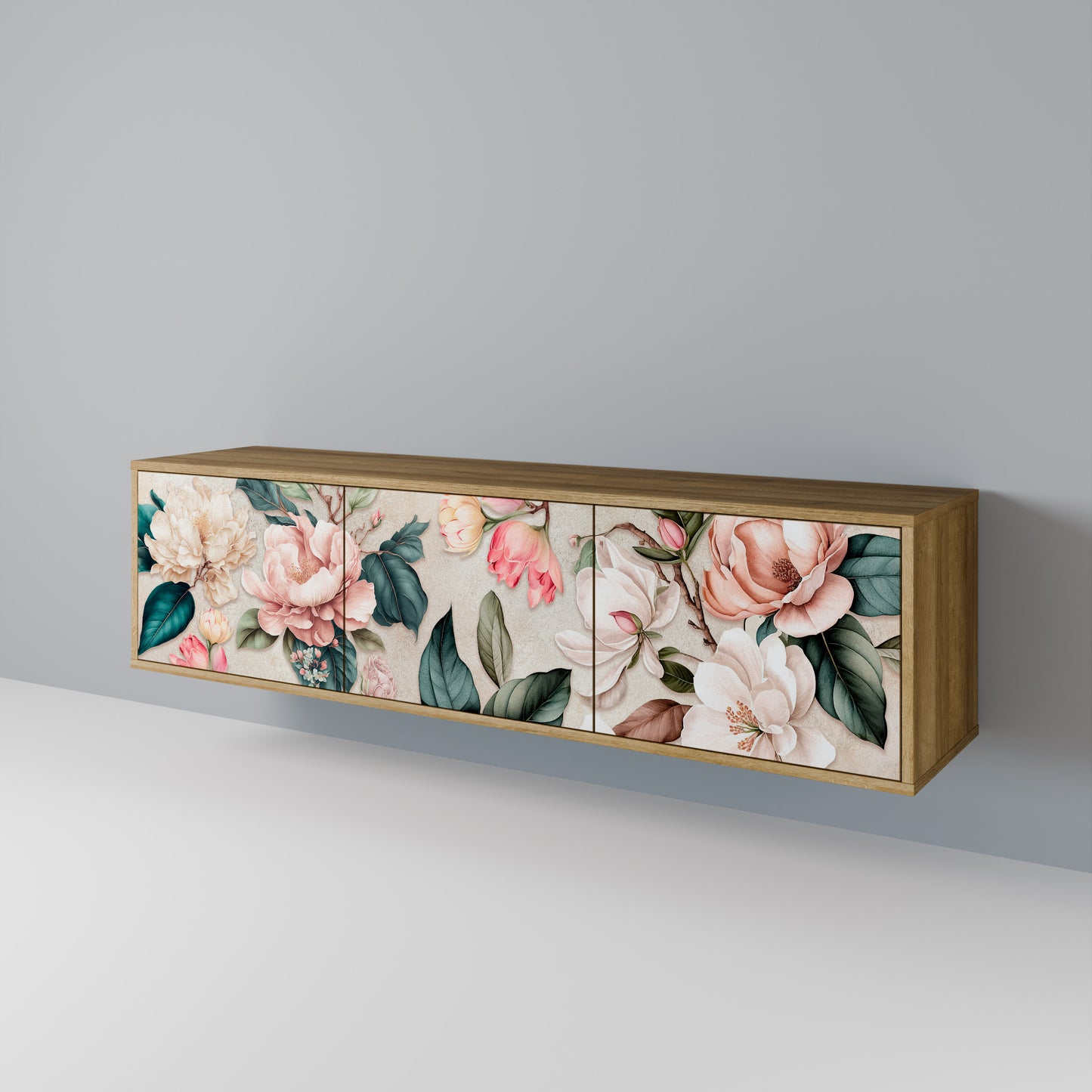 FLORAL GRACE Třídveřový TV stolek
