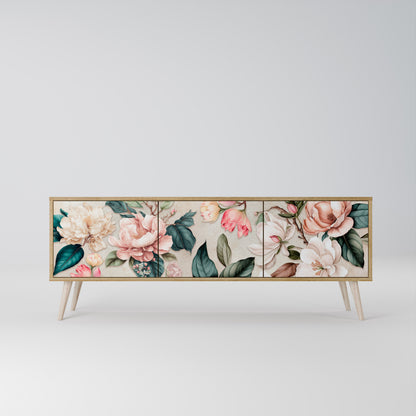 FLORAL GRACE Třídveřový TV stolek