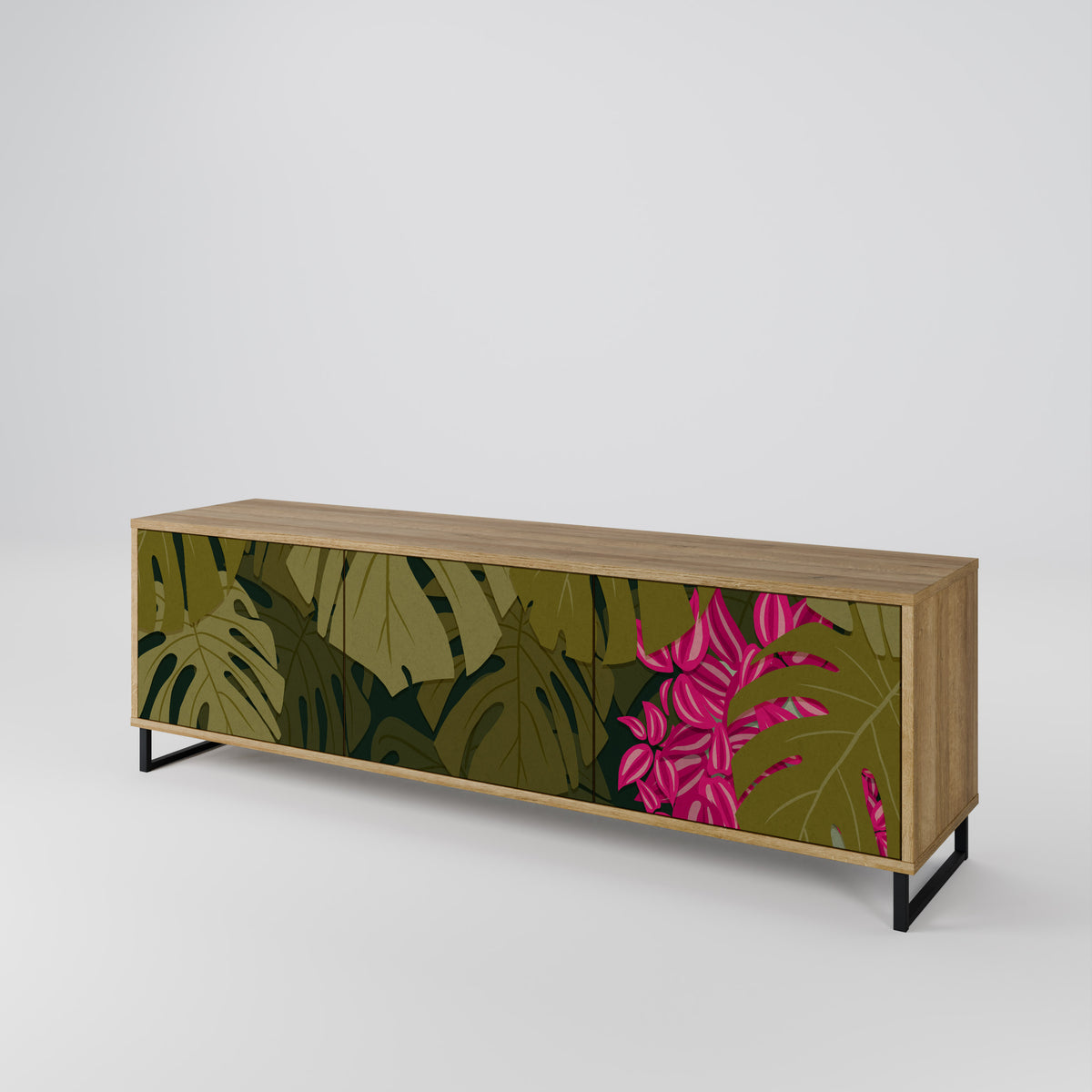 TROPICAL BEAUTY Třídveřový TV stolek