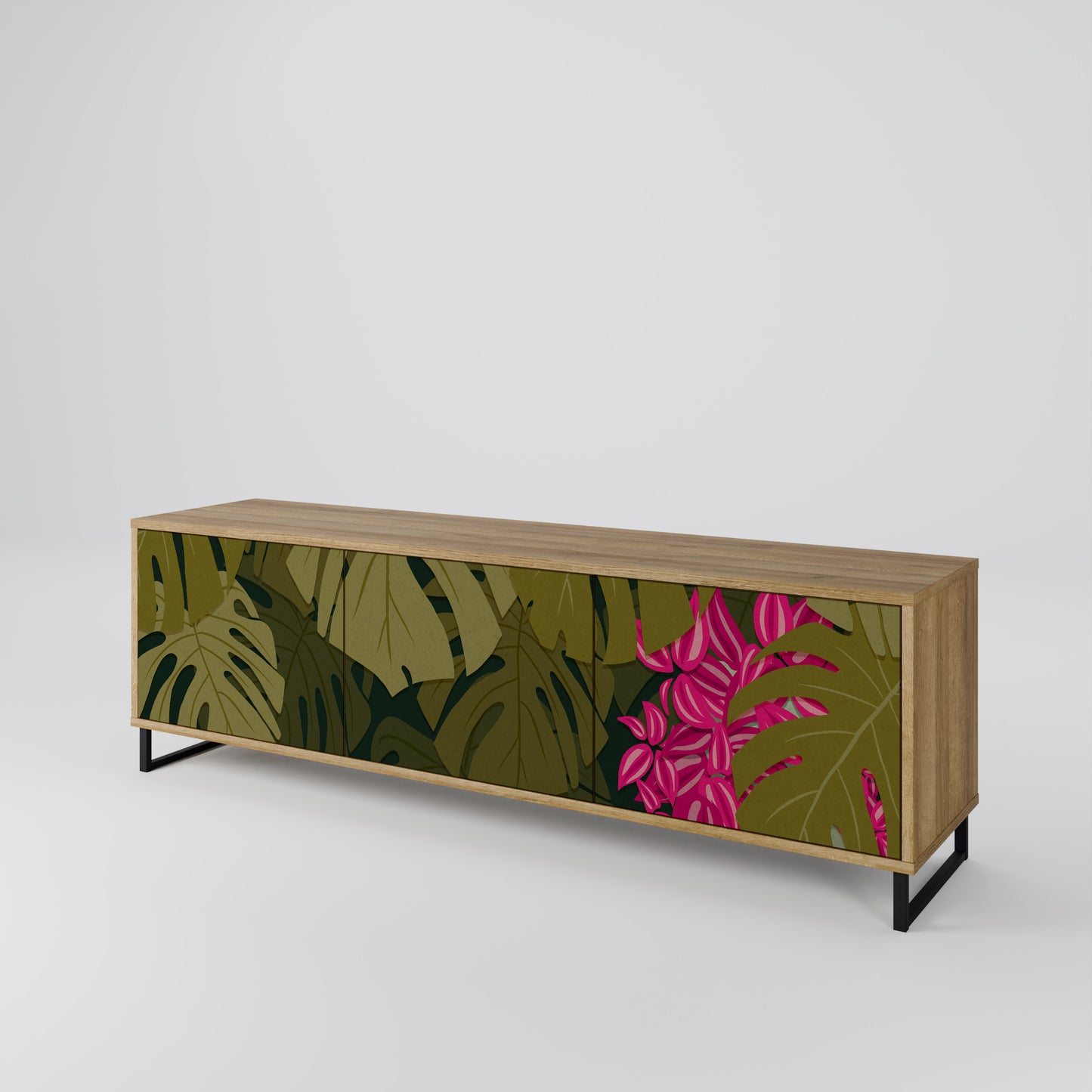 TROPICAL BEAUTY Třídveřový TV stolek
