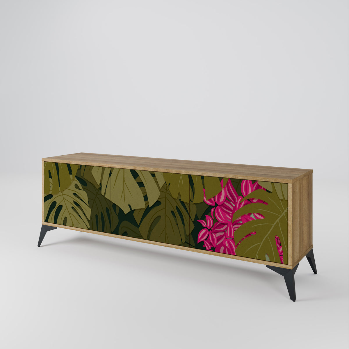 TROPICAL BEAUTY Třídveřový TV stolek