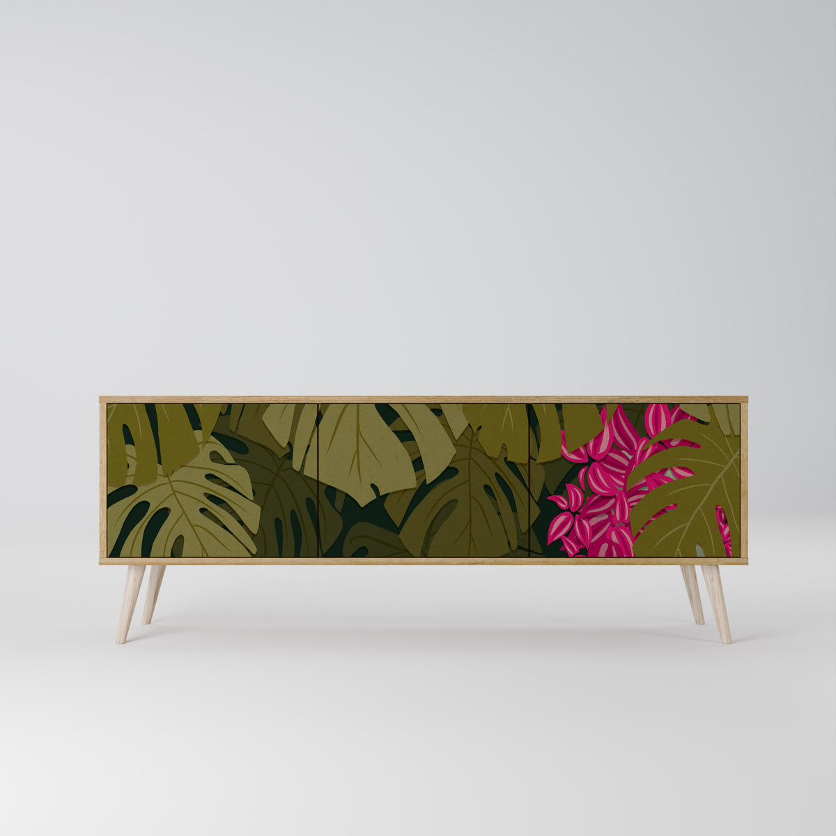 TROPICAL BEAUTY Třídveřový TV stolek