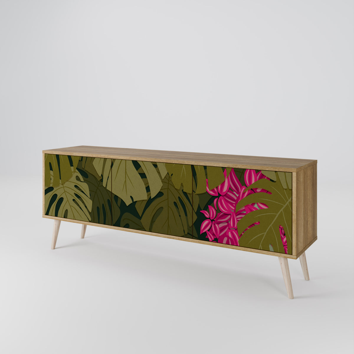 TROPICAL BEAUTY Třídveřový TV stolek