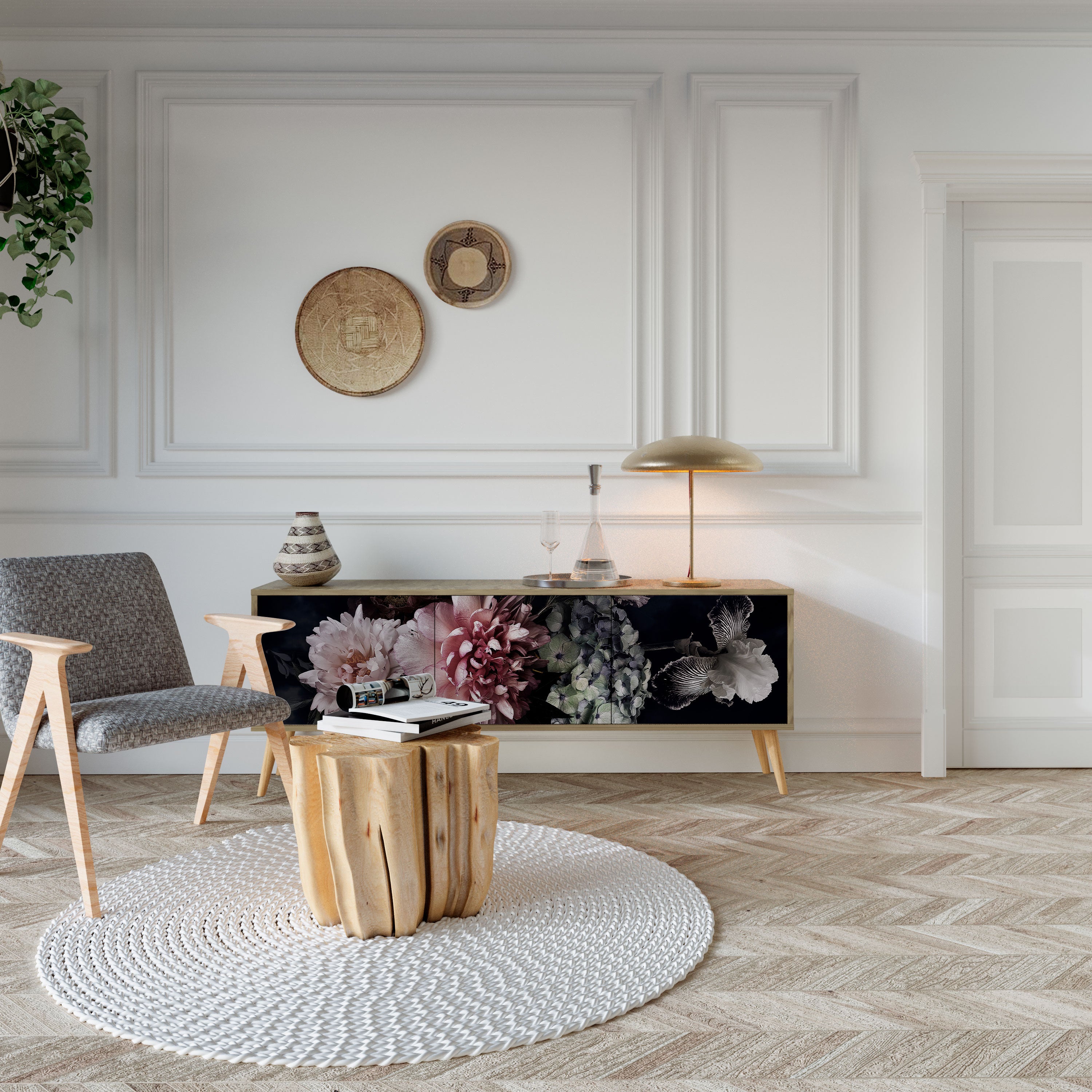 PURE BLOSSOM 3-Door TV Cabinet