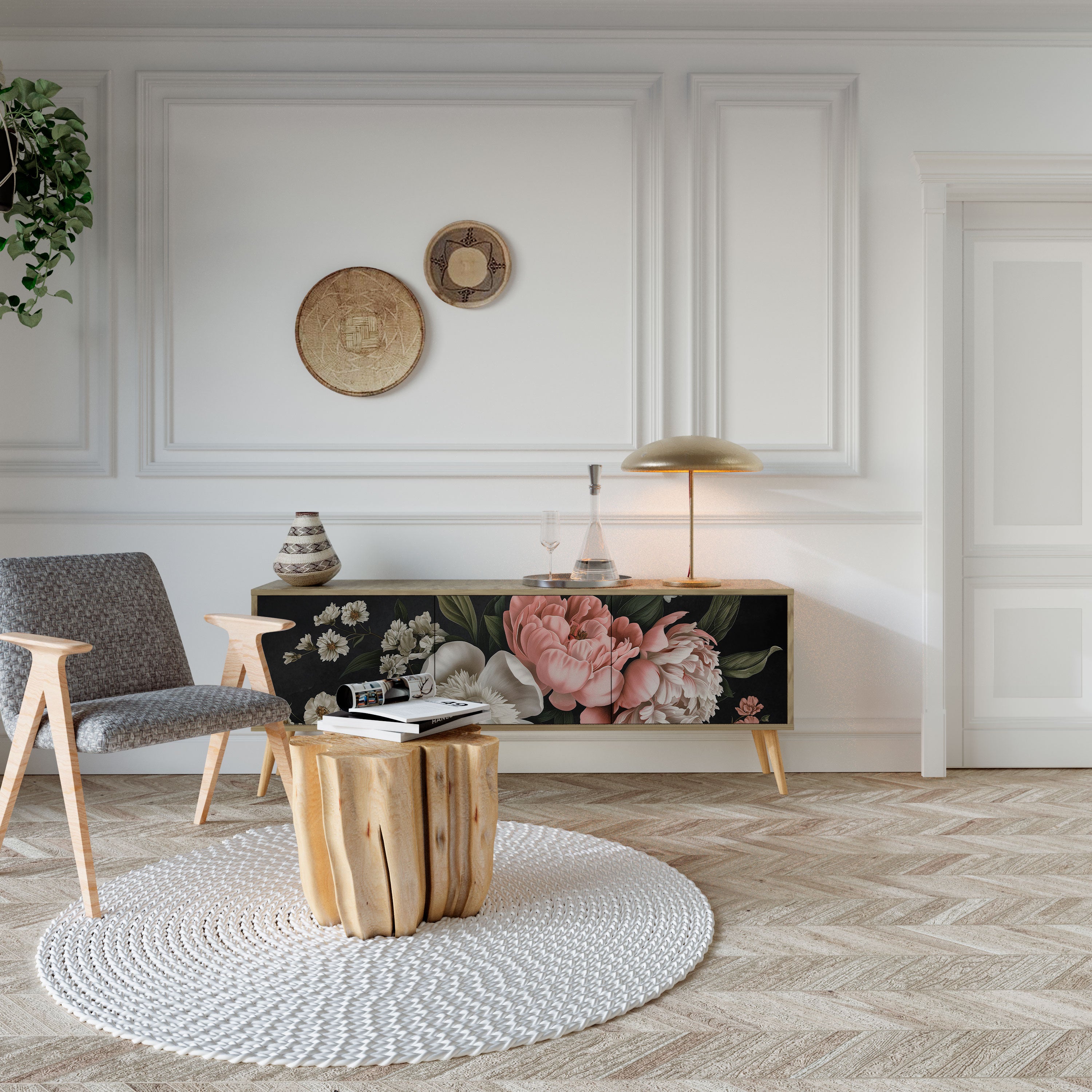 LUSH ELEGANCE 3-Door TV Cabinet