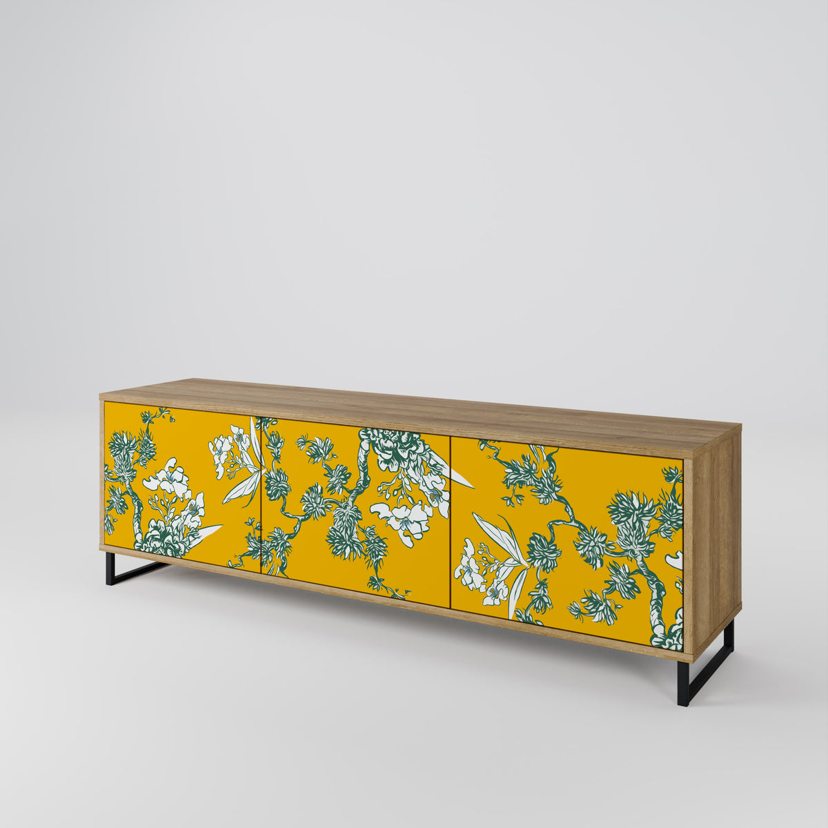 YELLOW CHINOISERIE Třídveřový TV stolek