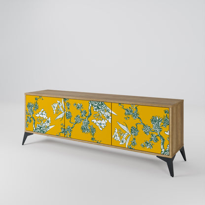 YELLOW CHINOISERIE Třídveřový TV stolek