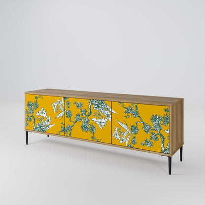 YELLOW CHINOISERIE Třídveřový TV stolek