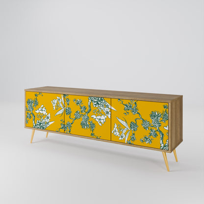 YELLOW CHINOISERIE Třídveřový TV stolek