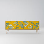 YELLOW CHINOISERIE 3-Door TV Cabinet