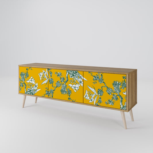 YELLOW CHINOISERIE Třídveřový TV stolek