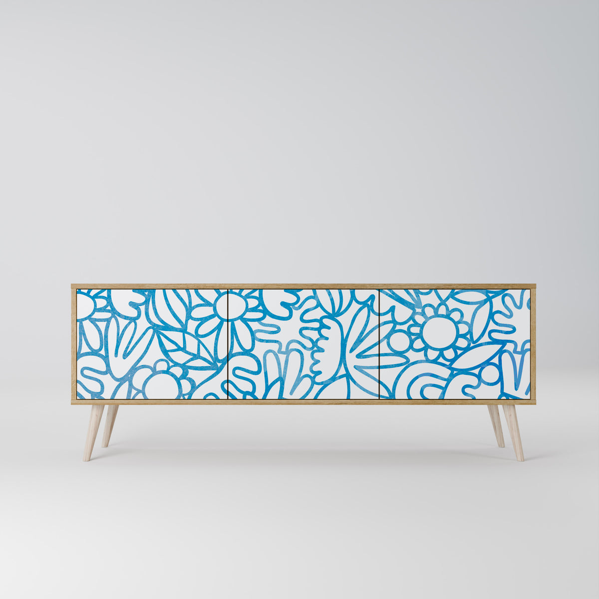 BLOOMY MORNING Třídveřový TV stolek