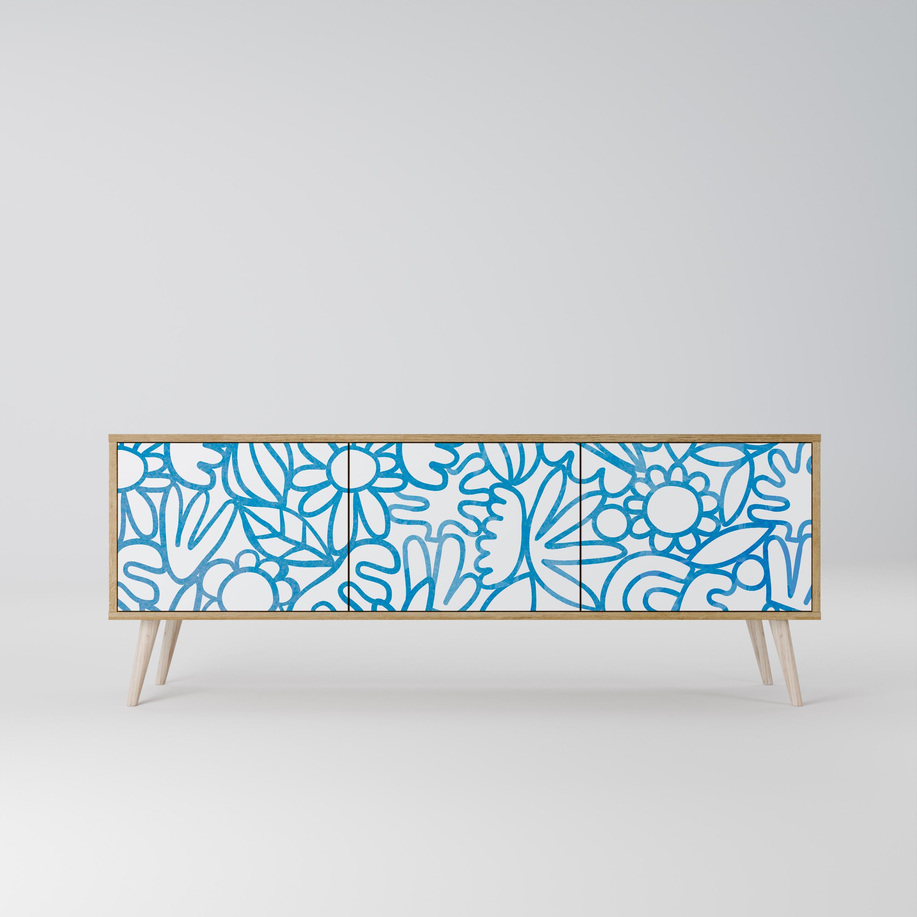 BLOOMY MORNING 3-Door TV Cabinet