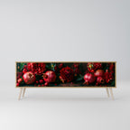 DAHLIAS AND POMEGRANATES 3-Door TV Cabinet