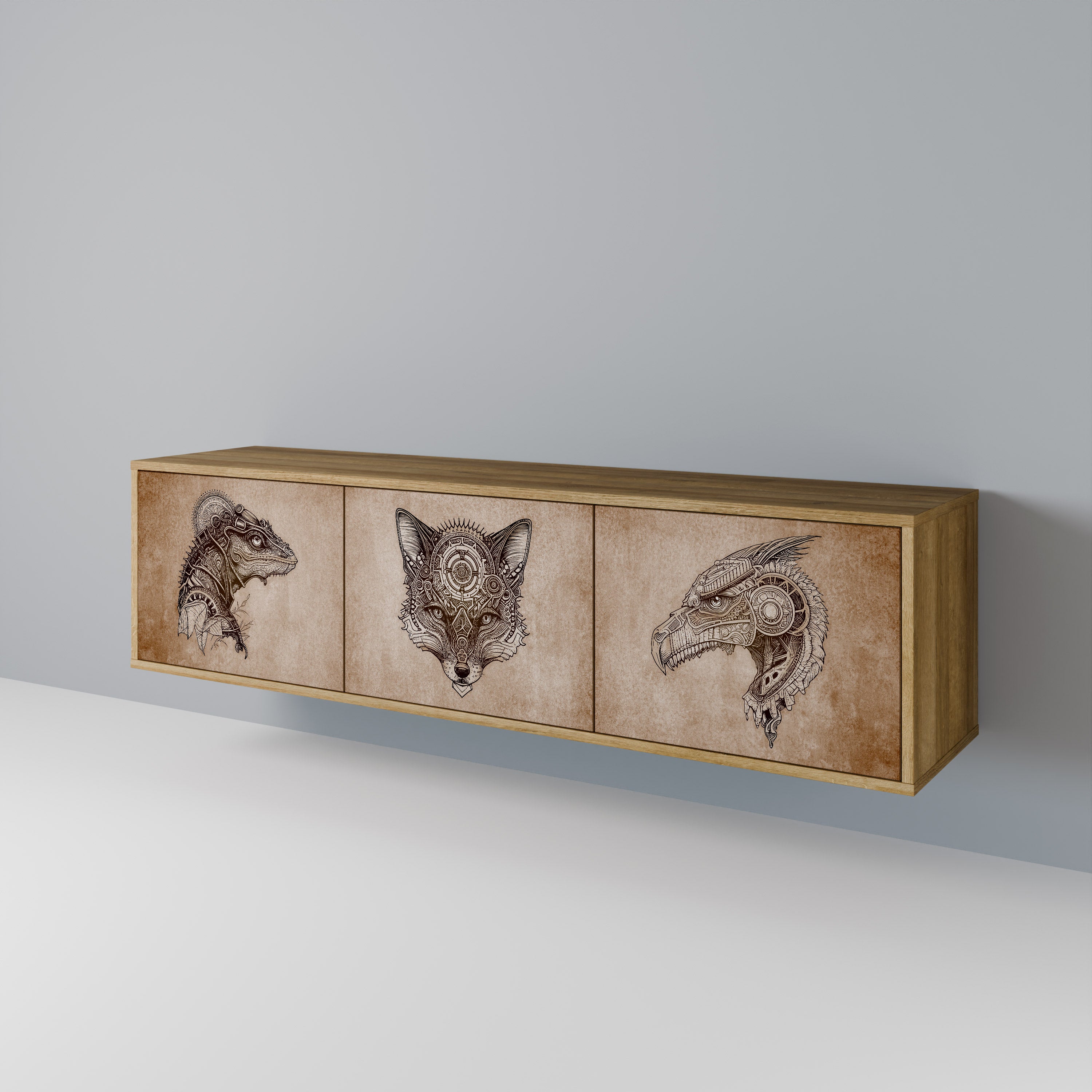 STEAMPUNK CLAN 3-Door TV Cabinet