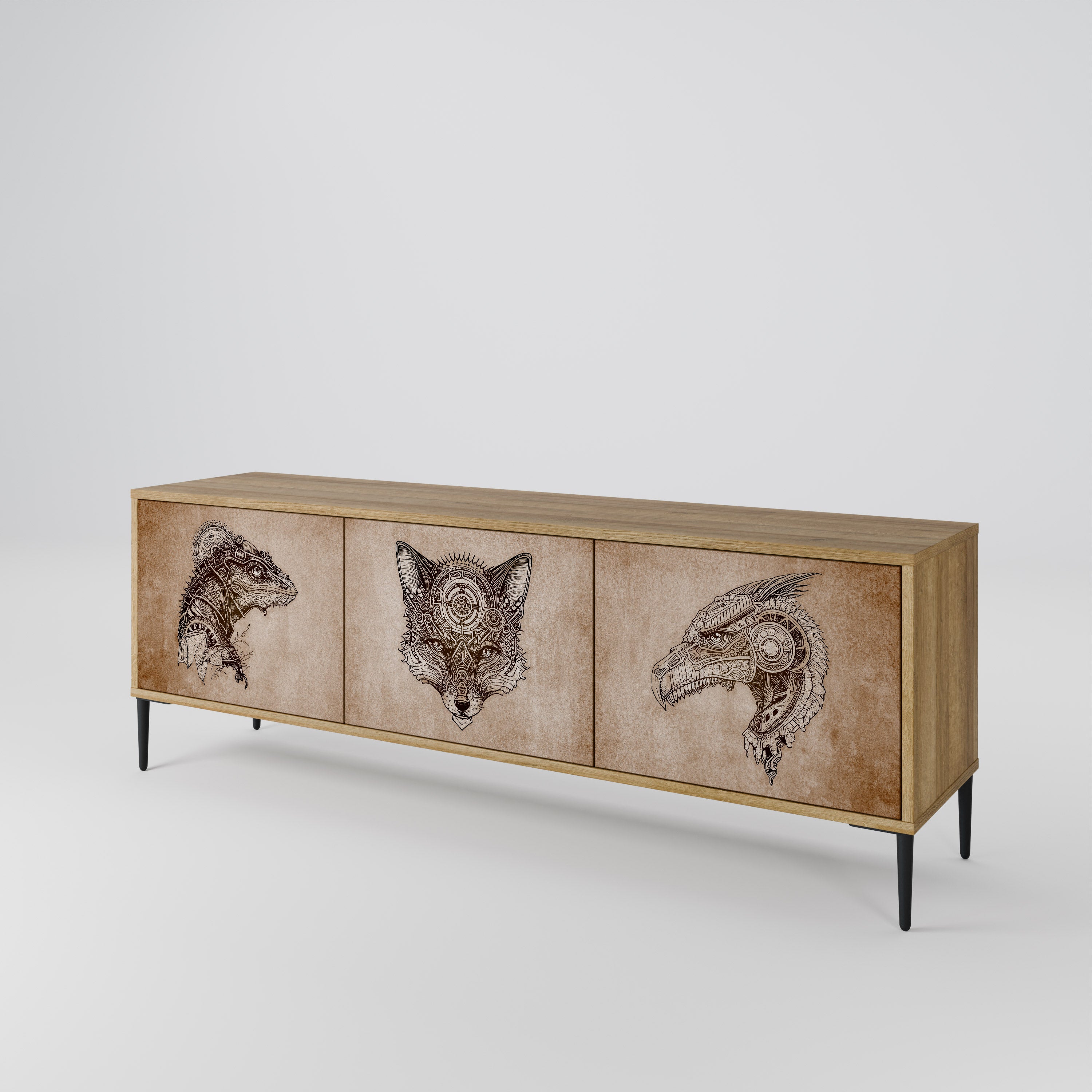 STEAMPUNK CLAN 3-Door TV Cabinet