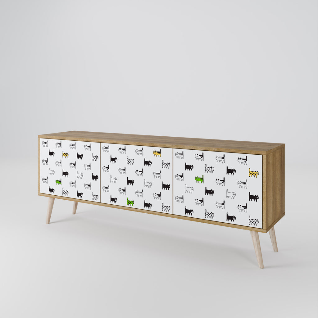 CATS COMPILATION 3-Door TV Cabinet