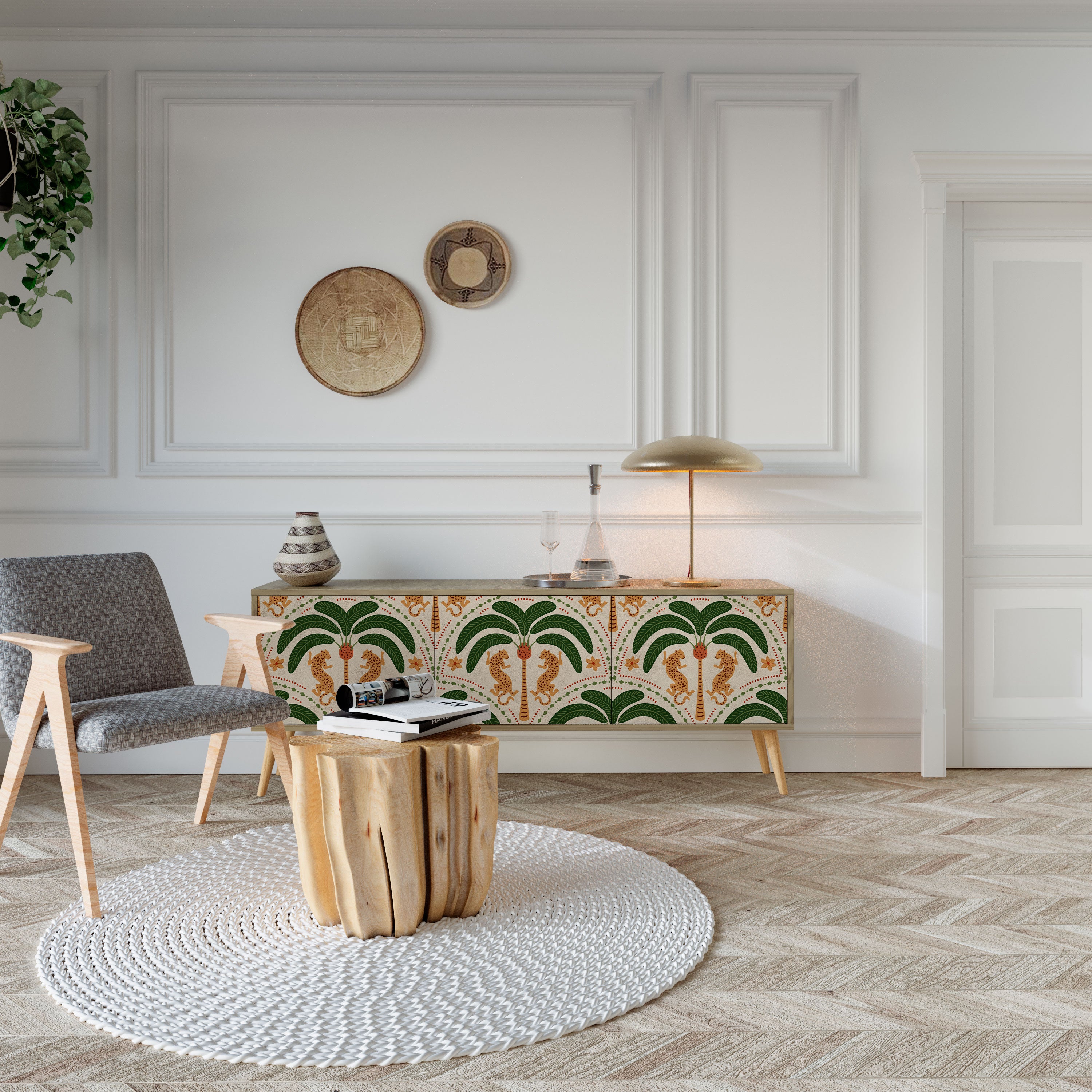 DANCING PREDATORS 3-Door TV Cabinet