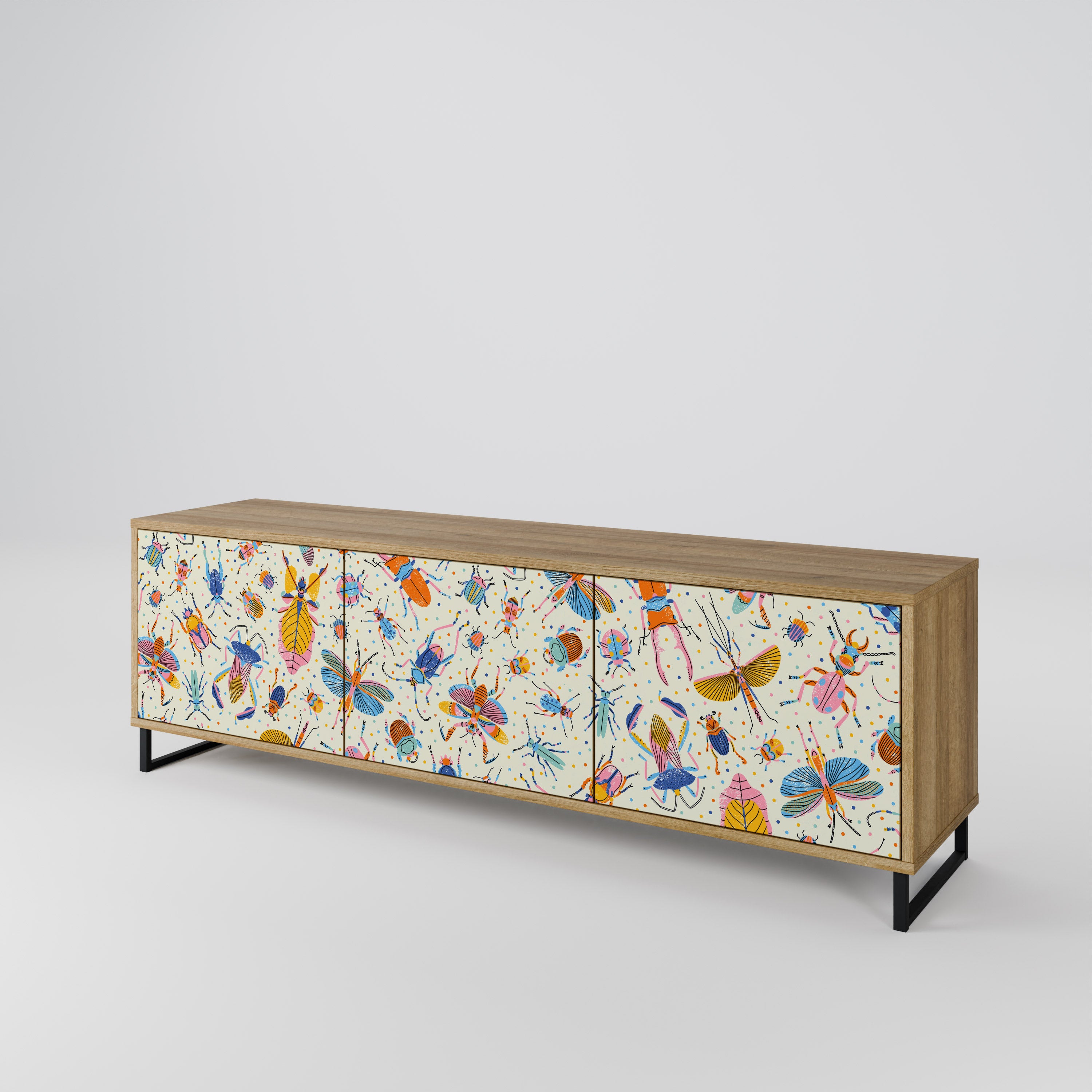 COLORFUL INSECTS 3-Door TV Cabinet