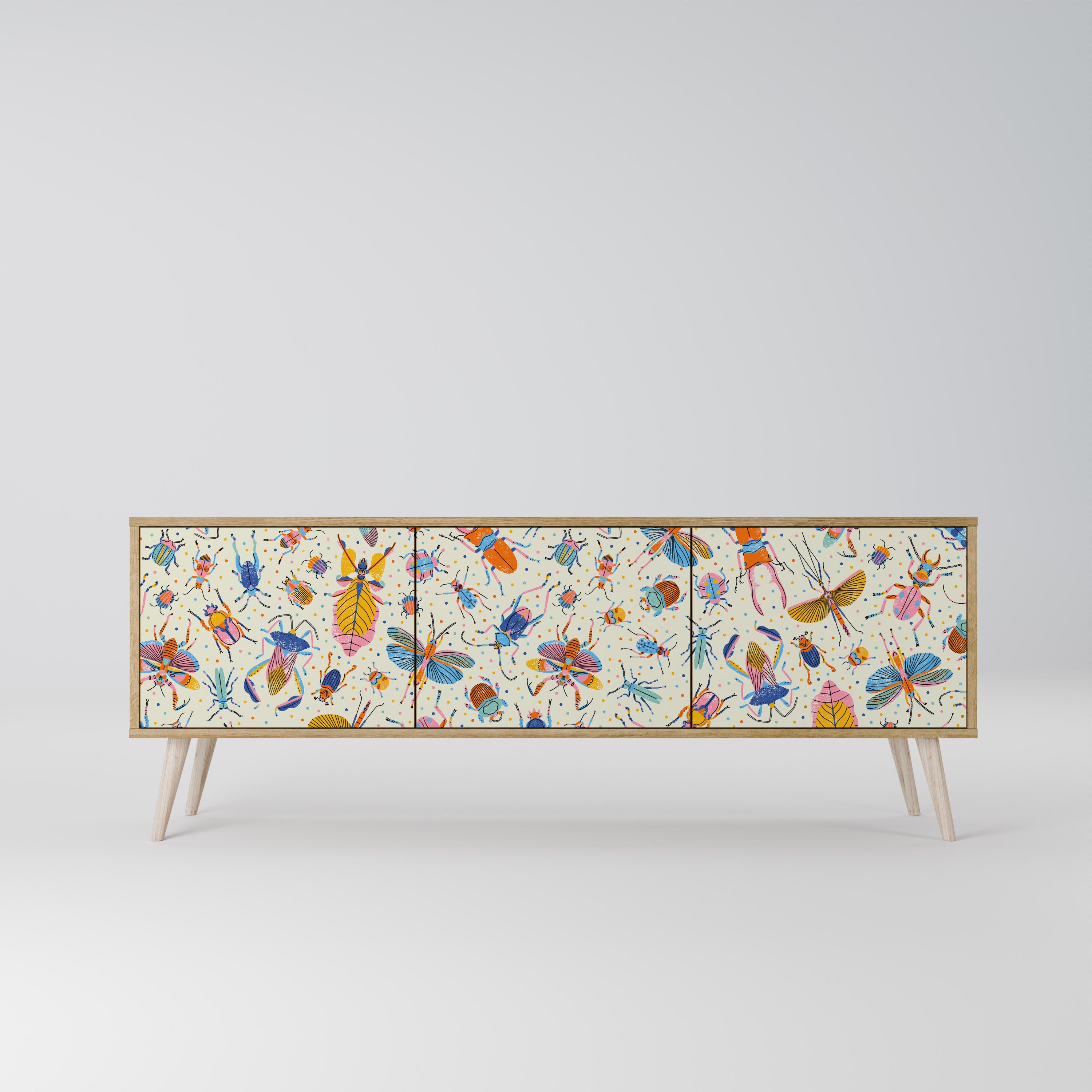 COLORFUL INSECTS 3-Door TV Cabinet