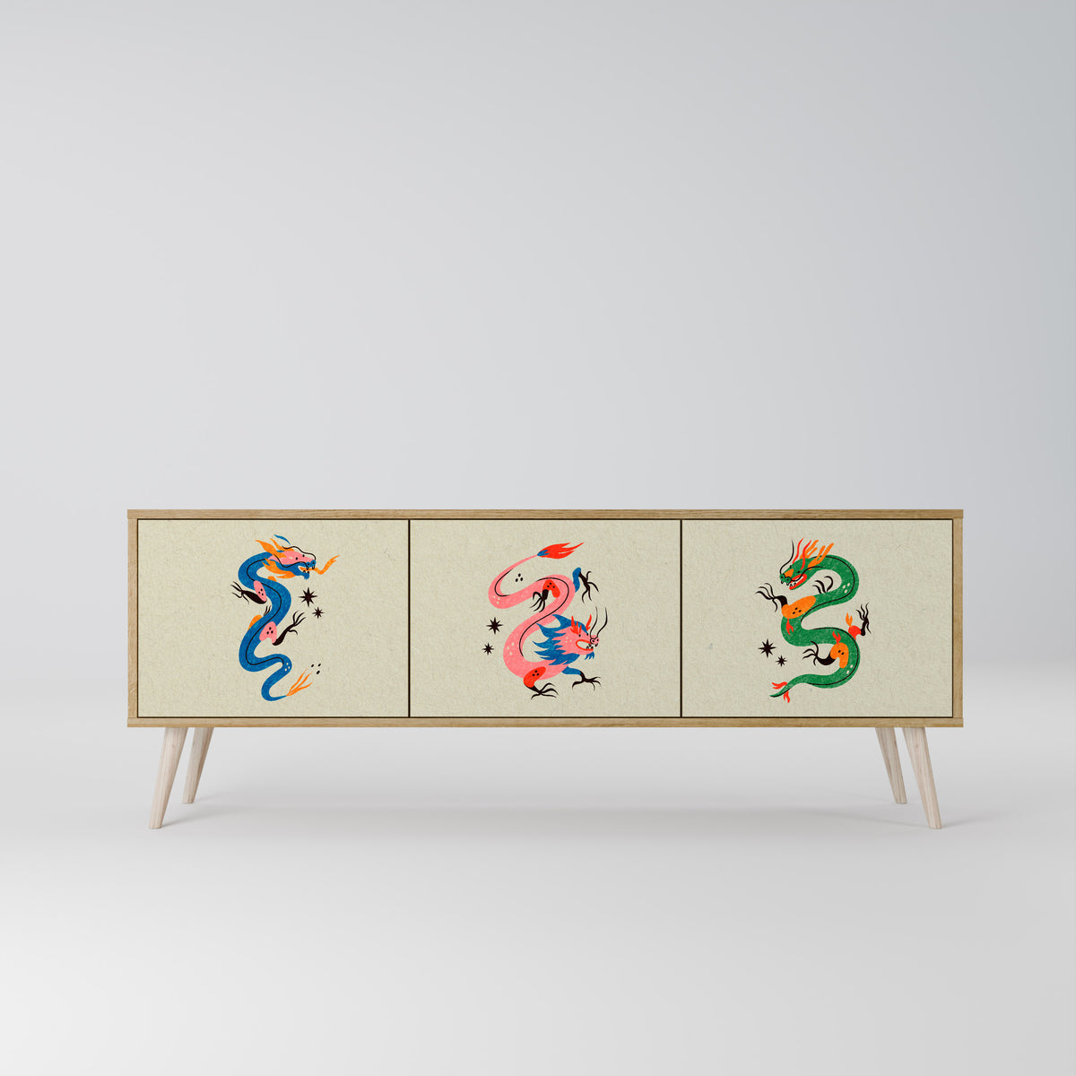 MYTHOLOGICAL CREATURES Třídveřový TV stolek