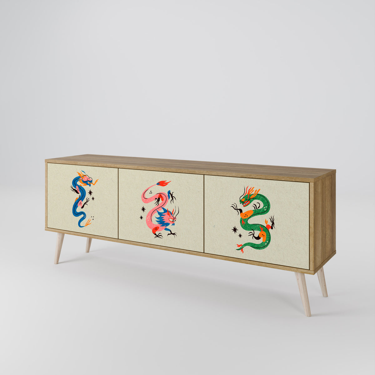 MYTHOLOGICAL CREATURES Třídveřový TV stolek